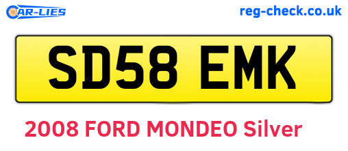 SD58EMK are the vehicle registration plates.