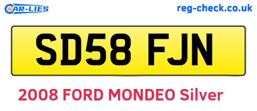 SD58FJN are the vehicle registration plates.