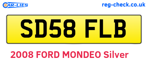 SD58FLB are the vehicle registration plates.