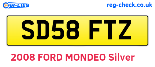 SD58FTZ are the vehicle registration plates.