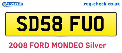 SD58FUO are the vehicle registration plates.