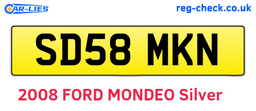SD58MKN are the vehicle registration plates.
