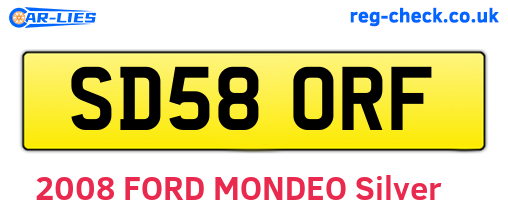 SD58ORF are the vehicle registration plates.
