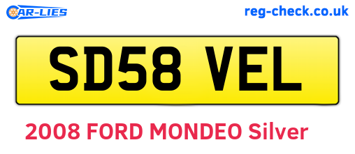 SD58VEL are the vehicle registration plates.