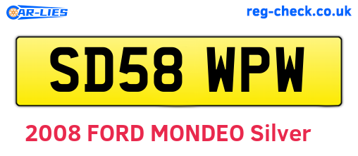 SD58WPW are the vehicle registration plates.