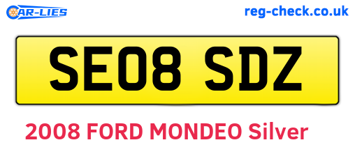 SE08SDZ are the vehicle registration plates.