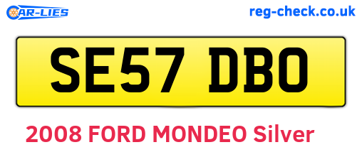 SE57DBO are the vehicle registration plates.