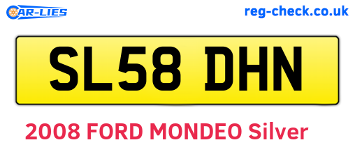 SL58DHN are the vehicle registration plates.