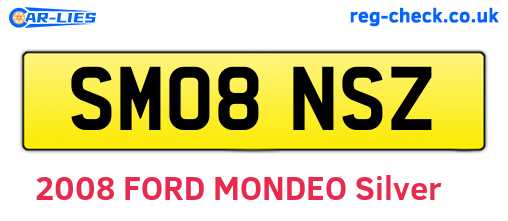 SM08NSZ are the vehicle registration plates.