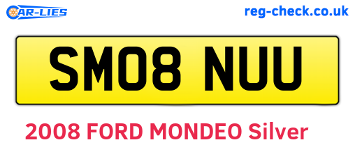 SM08NUU are the vehicle registration plates.