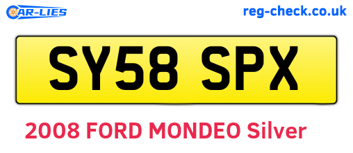 SY58SPX are the vehicle registration plates.