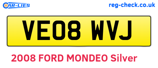 VE08WVJ are the vehicle registration plates.