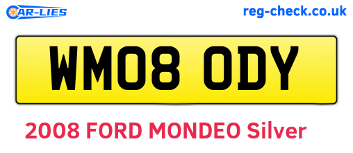 WM08ODY are the vehicle registration plates.