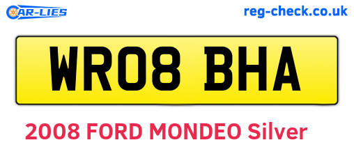 WR08BHA are the vehicle registration plates.