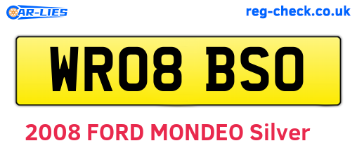 WR08BSO are the vehicle registration plates.