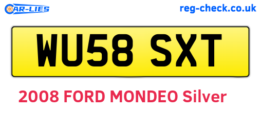 WU58SXT are the vehicle registration plates.