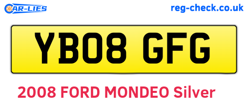 YB08GFG are the vehicle registration plates.
