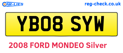 YB08SYW are the vehicle registration plates.