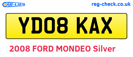 YD08KAX are the vehicle registration plates.
