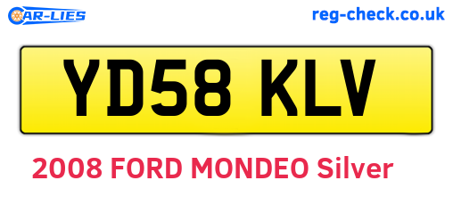 YD58KLV are the vehicle registration plates.