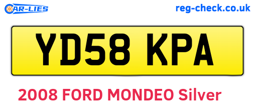 YD58KPA are the vehicle registration plates.