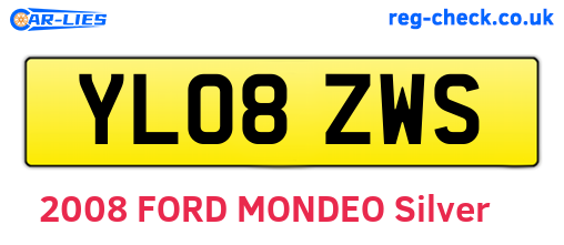 YL08ZWS are the vehicle registration plates.