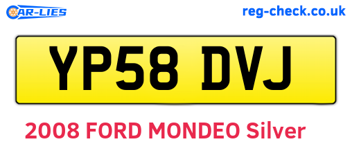 YP58DVJ are the vehicle registration plates.