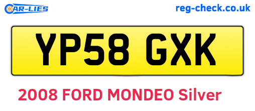 YP58GXK are the vehicle registration plates.