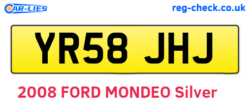 YR58JHJ are the vehicle registration plates.