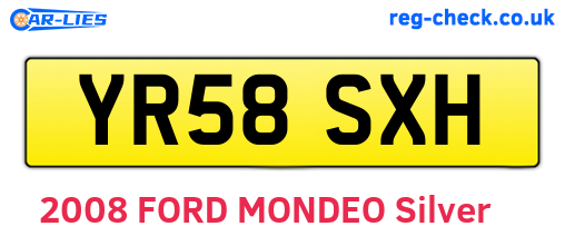 YR58SXH are the vehicle registration plates.