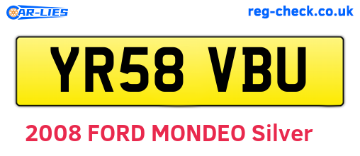 YR58VBU are the vehicle registration plates.