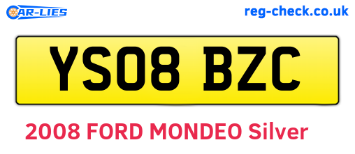 YS08BZC are the vehicle registration plates.