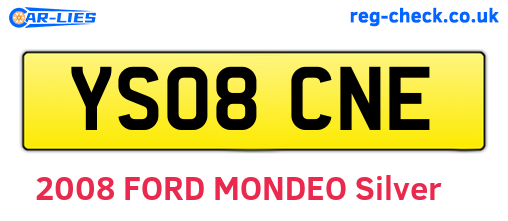 YS08CNE are the vehicle registration plates.