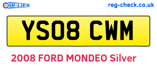 YS08CWM are the vehicle registration plates.