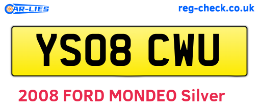 YS08CWU are the vehicle registration plates.