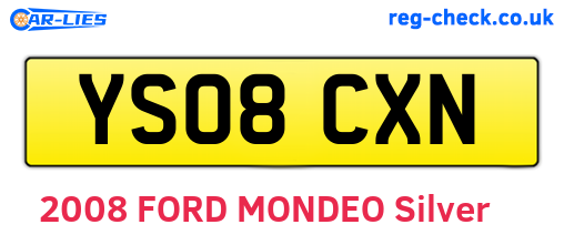 YS08CXN are the vehicle registration plates.