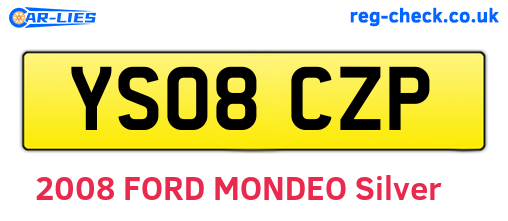 YS08CZP are the vehicle registration plates.