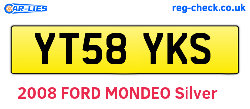 YT58YKS are the vehicle registration plates.