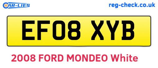 EF08XYB are the vehicle registration plates.