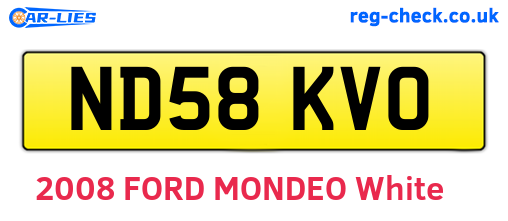 ND58KVO are the vehicle registration plates.