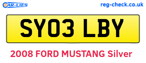 SY03LBY are the vehicle registration plates.