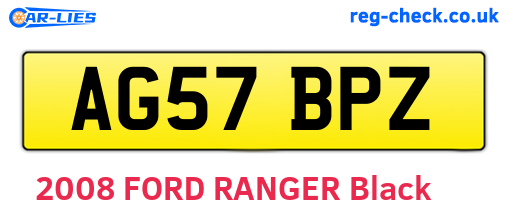 AG57BPZ are the vehicle registration plates.