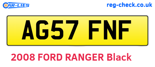 AG57FNF are the vehicle registration plates.
