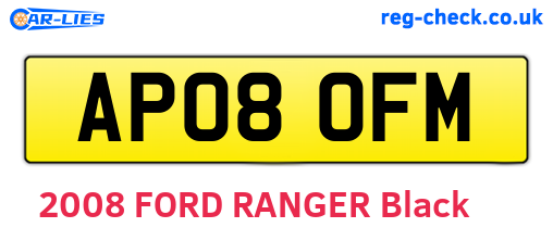AP08OFM are the vehicle registration plates.