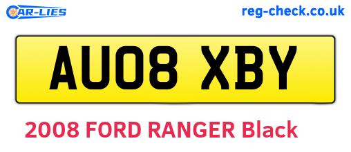AU08XBY are the vehicle registration plates.