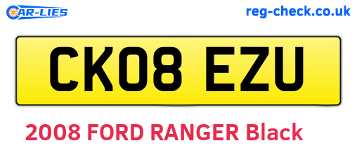 CK08EZU are the vehicle registration plates.