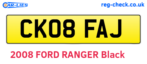 CK08FAJ are the vehicle registration plates.