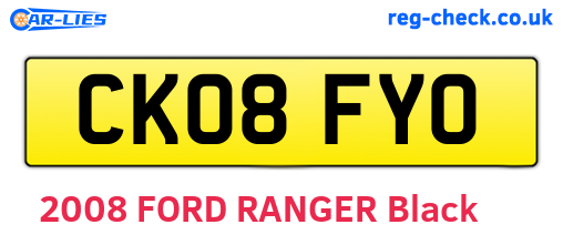 CK08FYO are the vehicle registration plates.