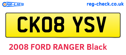CK08YSV are the vehicle registration plates.