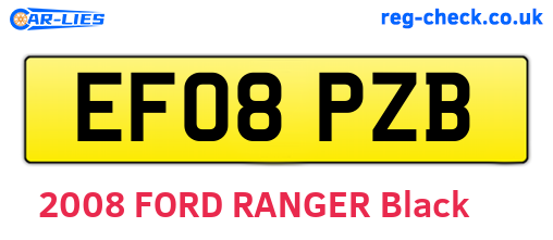 EF08PZB are the vehicle registration plates.